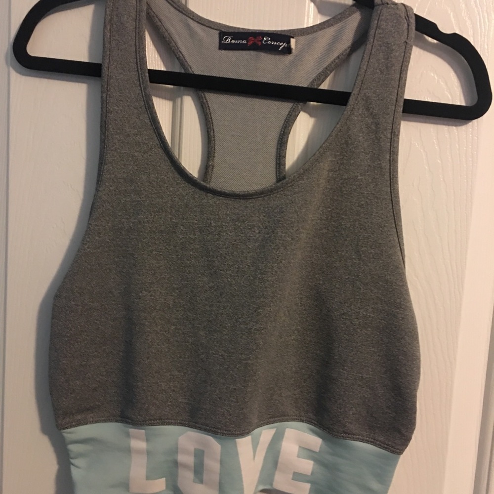 Sports bra. Very flattering. Size L